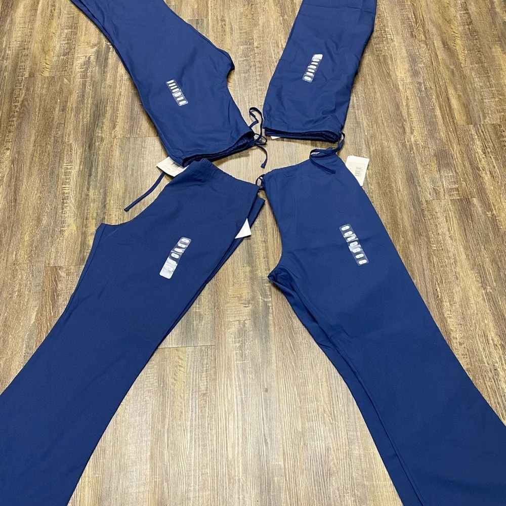 Cherokee Ladies‎ Medical Navy Scrub Bottoms Pants Lot Of 4 Drawstring Waist Sz L